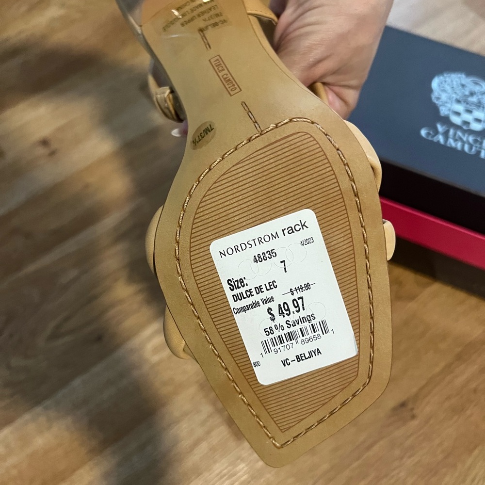 Vince Camuto Braided Slingback Heels in Tan - Picture 2 of 3